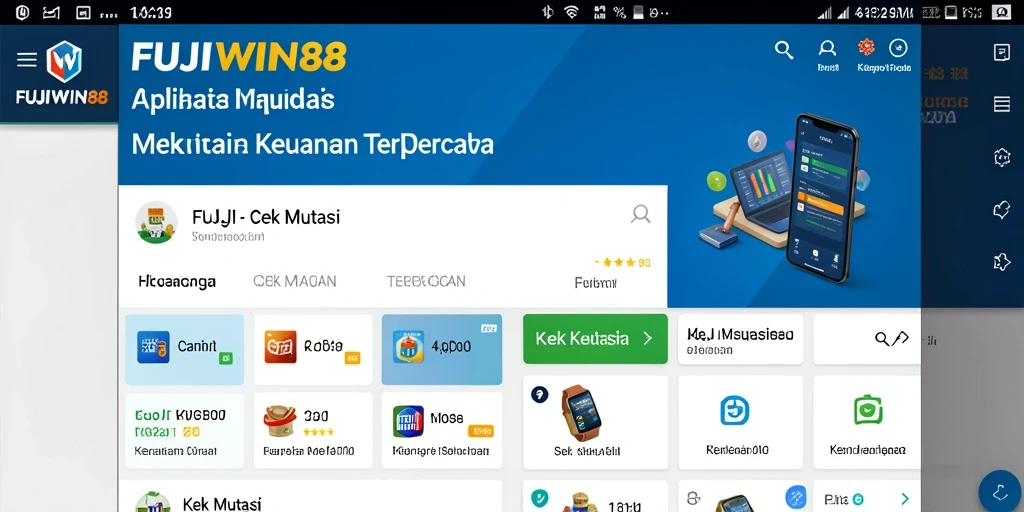 Tampilan antarmuka FUJIWIN88 untuk cek mutasi keuangan.