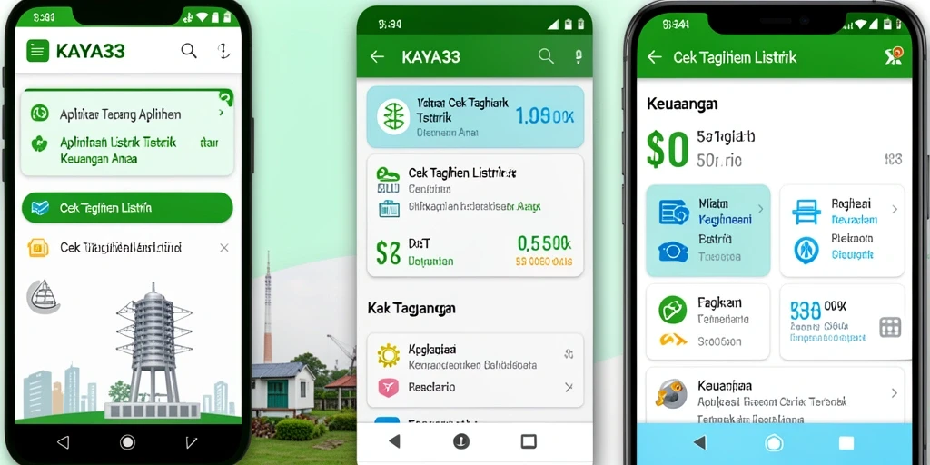 Tampilan antarmuka KAYA33 untuk cek tagihan listrik yang informatif.