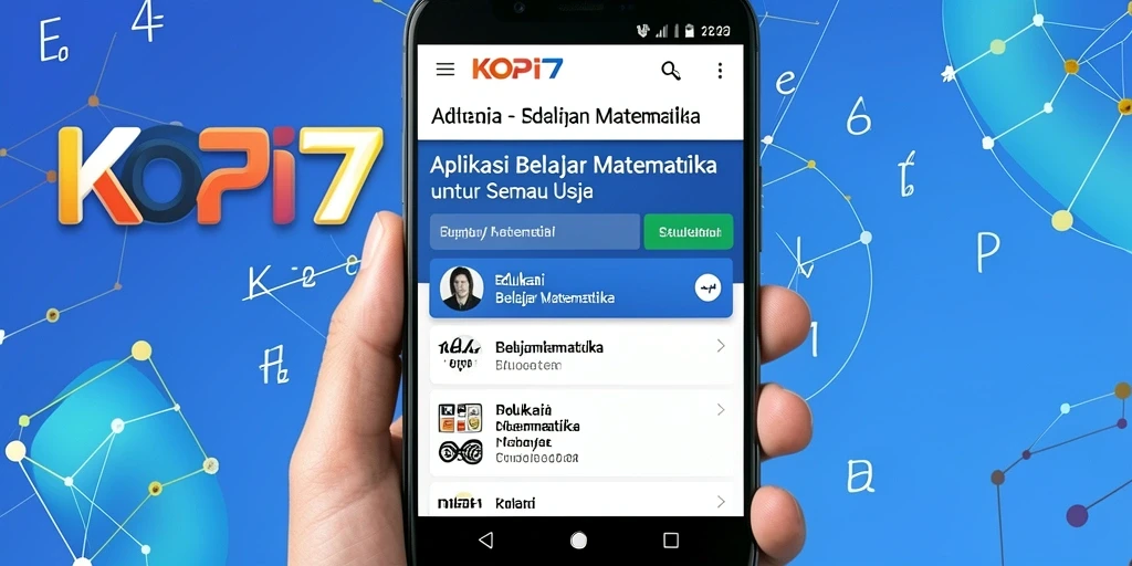 Tampilan antarmuka KOPI77 yang menarik dan interaktif untuk Belajar Matematika.
