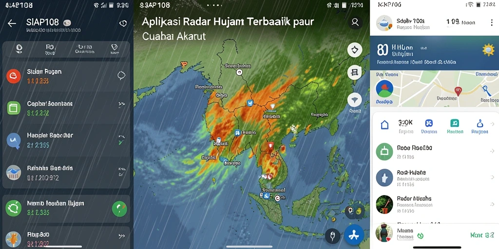 Tampilan antarmuka SIAP108 dengan fitur radar hujan yang jelas.