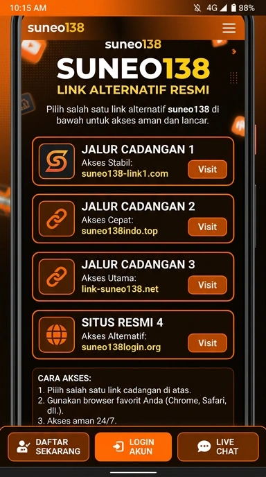 Tampilan link alternatif suneo138